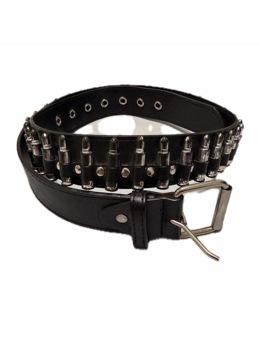 Black and silver bullet belt